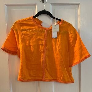 Magaschoni Bright Orange Short Sleeve Top